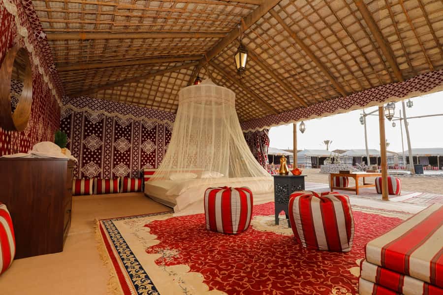Dubai: Overnight Safari, Dinner, Stargazing & Al Khayma Camp - Sunrise camel trek and Arabian breakfast: calm after the adrenaline