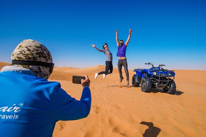 Dubai Red Dunes ATV, Camels, Stargazing & 5<em> BBQ Al Khayma Camp – Key things that make this tour worth a look’ /></p>
<ul>
<li><strong>60-minute ATV ride in Lahbab red dunes</strong> with helmet and an instructor</li>
<li><strong>Sandboarding and photo stops</strong> built into the desert route</li>
<li><strong>Al Khayma Elite camp experience</strong> with Arabic coffee, sweets, dates, and a camel ride</li>
<li><strong>Henna (women only), shisha, falcon photos, and Arabic attire</strong> for the full cultural photo set</li>
<li><strong>BBQ-buffet dinner plus live entertainment</strong> including whirling-dervish and fire show</li>
<li><strong>Stargazing depends on your departure time</strong>, with evening slots offering the sky session</li>
</ul>
<h2 id="dubai-lahbab-red-dunes-plus-al-khayma-camp-why-this-combo-works">Dubai Lahbab red dunes plus Al Khayma camp: why this combo works</h2>
<p> BBQ Al Khayma Camp – Dubai Lahbab red dunes plus Al Khayma camp: why this combo works’ /><br />
This is one of those Dubai plans that makes sense on paper and in real life: you start with proper action in the dunes, then you switch gears to a classic desert-camp evening. Lahbab’s red-orange sands give you that dramatic desert look fast, without needing to drive all day before anything fun happens.</p>
<p><p>What I like most is that it feels intentionally balanced. You get a real <strong>ATV block</strong> (not just a quick spin), and you also get camp time that’s more than a photo booth. The Al Khayma setting adds the slow moment: Arabic coffee and sweets, a camel ride toward a sunset viewpoint, then dinner and shows as the desert cools down.</p>
</p>
<p><p>The cultural add-ons are also part of the value. Arabic costume makeovers, henna artwork for ladies, shisha time, and falcon photos all sit inside the camp schedule, not as separate paid add-ons. And if you’re hoping for strong guidance, some guides have been specifically praised by name—people have mentioned Shanif, Dennis, Youness, Asif Foji, Imran Khan, Anas, Omar, Abdullah, Anthony, and Abdul Wahab—so the experience can feel smoother when the guide is on top of safety and timing.</p>
</p>
<p><p>Just know this isn’t the same thing as 4×4 dune bashing. If you were hoping to add a separate “big car ride through dunes” moment, this version doesn’t include it.</p>
</p>
<div style="margin: 20px 0; padding: 15px 0;"><p>You can also read our reviews of more tours and experiences in Dubai.</p><ul style="margin: 10px 0; padding: 0; list-style: none;"><li style="margin: 0 0 10px 0; padding: 0 0 10px 0; border-bottom: 1px solid #eee; display: flex; align-items: flex-start; gap: 12px; line-height: 1.4;"><a href="https://stargazingtravelguide.com/dubai-the-view-at-the-palm-observatory-entry-ticket/" aria-hidden="true" tabindex="-1"><img decoding="async" style="width: 80px; height: 60px; object-fit: cover; border-radius: 4px; flex-shrink: 0;" src="https://4.stargazingtravelguide.com/wp-content/uploads/dubai-the-view-at-the-palm-observatory-entry-ticket-150x150.jpg" alt="" loading="lazy"></a><div><a href="https://stargazingtravelguide.com/dubai-the-view-at-the-palm-observatory-entry-ticket/">Dubai: The View At The Palm Observatory Entry Ticket</a><br><span style="font-size: 0.82em; color: #555; margin-top: 2px;"><span style="color: #f5a623;">★</span> 4.6 · 22,529 reviews</span></div></li><li style="margin: 0 0 10px 0; padding: 0 0 10px 0; border-bottom: 1px solid #eee; display: flex; align-items: flex-start; gap: 12px; line-height: 1.4;"><a href="https://stargazingtravelguide.com/dubai-sky-views-observatory-ticket-with-optional-extras/" aria-hidden="true" tabindex="-1"><img decoding="async" style="width: 80px; height: 60px; object-fit: cover; border-radius: 4px; flex-shrink: 0;" src="https://4.stargazingtravelguide.com/wp-content/uploads/dubai-sky-views-observatory-ticket-with-optional-extras-150x150.jpg" alt="" loading="lazy"></a><div><a href="https://stargazingtravelguide.com/dubai-sky-views-observatory-ticket-with-optional-extras/">Dubai: Sky Views Observatory Ticket with Optional Extras</a><br><span style="font-size: 0.82em; color: #555; margin-top: 2px;"><span style="color: #f5a623;">★</span> 4.5 · 10,888 reviews</span></div></li><li style="margin: 0; padding: 0; border-bottom: none; display: flex; align-items: flex-start; gap: 12px; line-height: 1.4;"><a href="https://stargazingtravelguide.com/dubai-sunset-camel-trek-al-khayma-camp-stargazing-bbq/" aria-hidden="true" tabindex="-1"><img decoding="async" style="width: 80px; height: 60px; object-fit: cover; border-radius: 4px; flex-shrink: 0;" src="https://4.stargazingtravelguide.com/wp-content/uploads/dubai-sunset-camel-trek-al-khayma-camp-stargazing-bbq-150x150.jpg" alt="" loading="lazy"></a><div><a href="https://stargazingtravelguide.com/dubai-sunset-camel-trek-al-khayma-camp-stargazing-bbq/">Dubai: Sunset Camel Trek, Al Khayma Camp, Stargazing & BBQ</a><br><span style="font-size: 0.82em; color: #555; margin-top: 2px;"><span style="color: #f5a623;">★</span> 4.8 · 2,588 reviews</span></div></li></ul></div><h2 id="from-your-hotel-to-the-atv-start-timing-transfers-and-heat">From your hotel to the ATV start: timing, transfers, and heat</h2>
<p><img width="669" height="446" decoding="async" src=