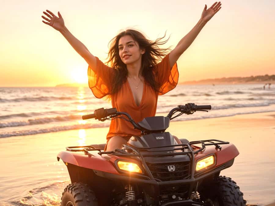Hurghada: Sunset Quad Bike, Camel w/ Opt Stargazing and BBQ - Two hours on a quad bike: dunes, pace control, and photo stops